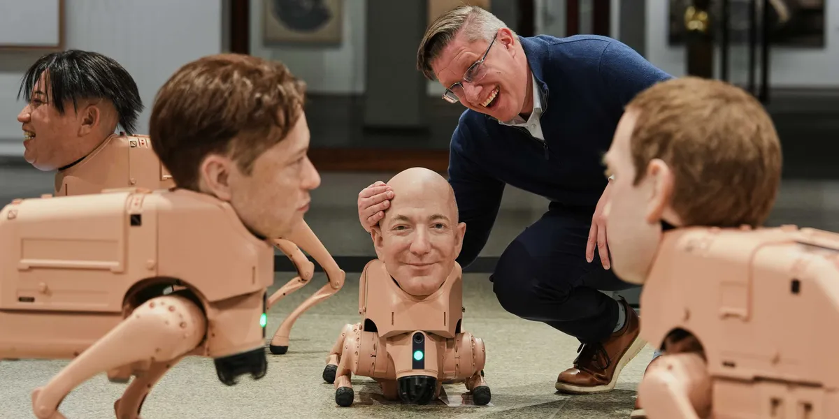 Robot Dogs With Musk’s Face? Inside Beeple’s Wild AI Art Installation