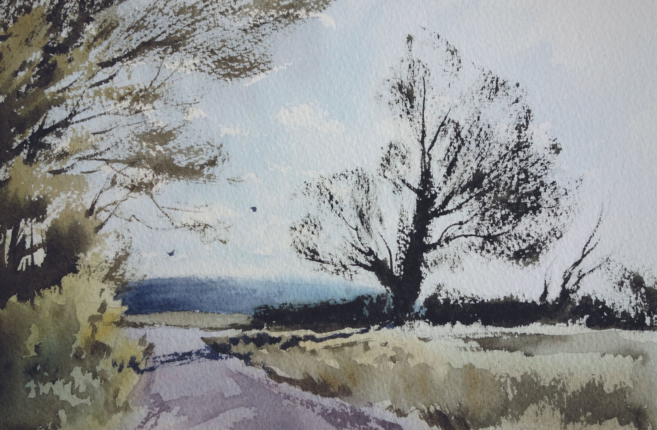 How to Paint Lively Spring Foliage with a Dry-Brush Watercolor Technique