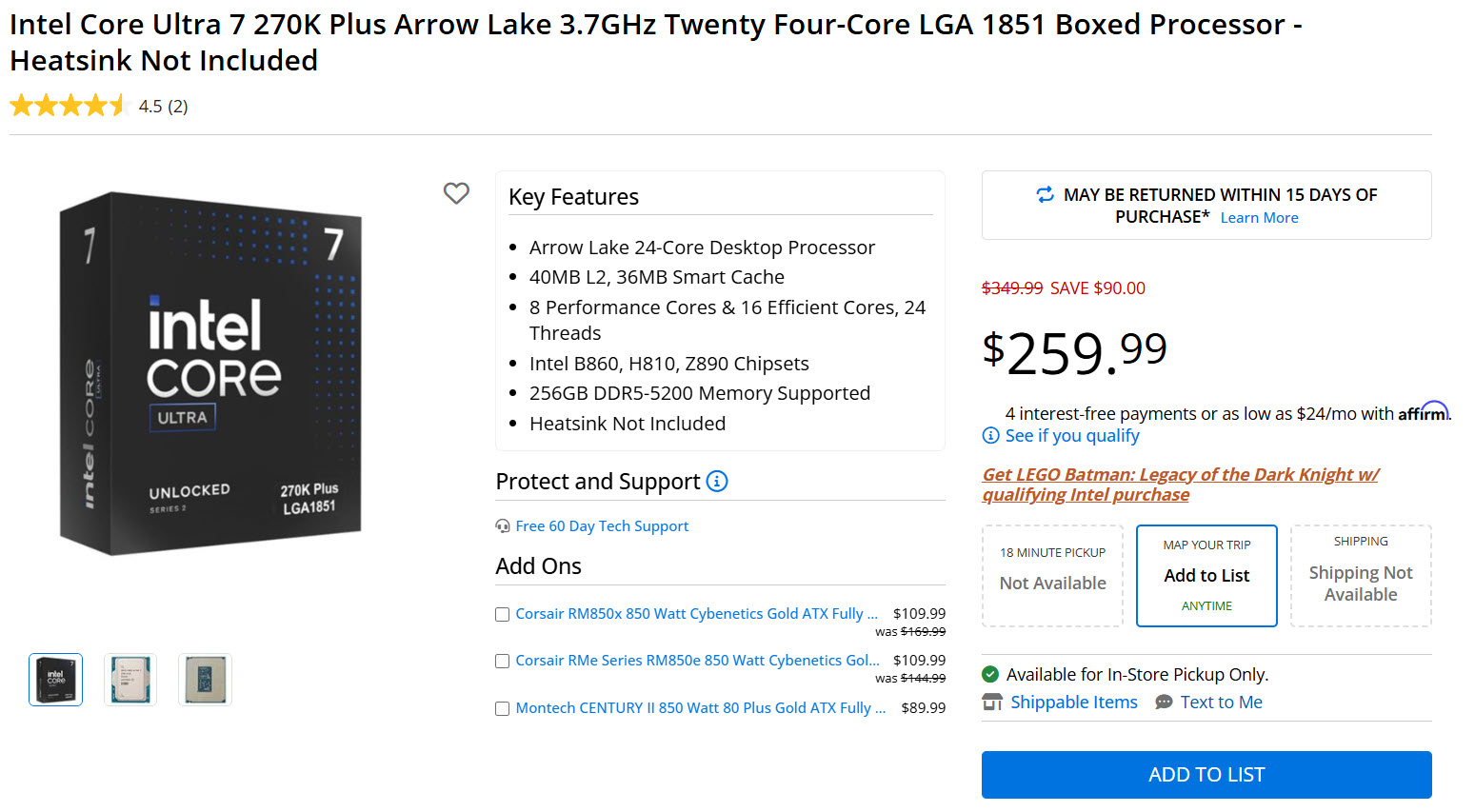 Core Ultra 7 270K Plus Drops Below $260: The Budget CPU That Killed Intel’s Flagship