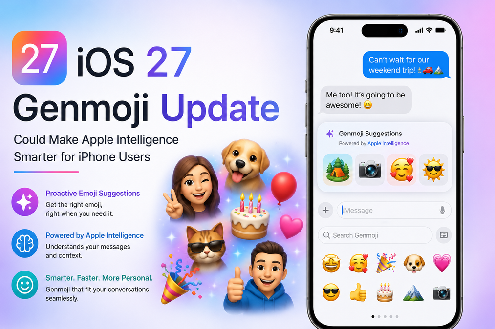 Apple Intelligence Genmoji Gets Proactive: iOS 27 to Suggest Custom Emojis From Your Photos