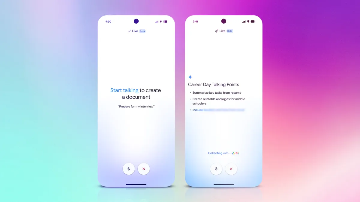 Google’s Gemini Live Voice Turns Rambling Thoughts Into Ready-to-Use Documents and Emails