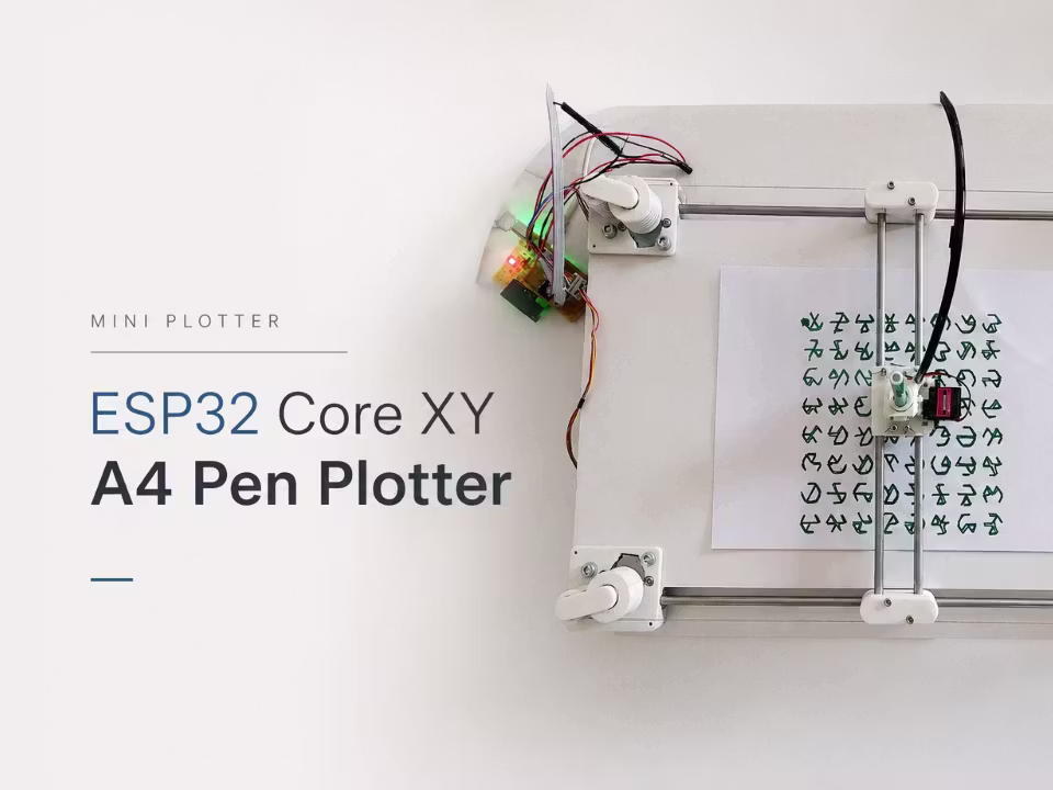 Building a Compact ESP32 CoreXY Pen Plotter for A4 Precision