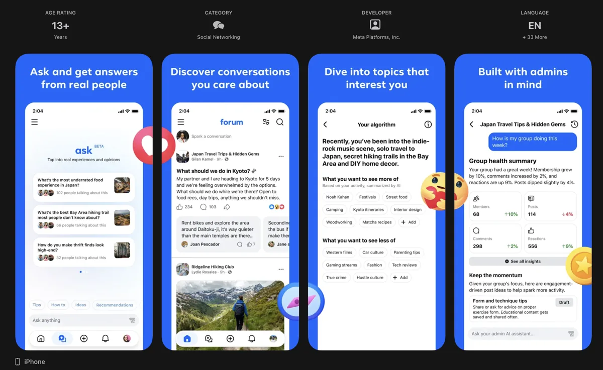 Meta Quietly Launches Forum, a Reddit-Style Hub Built From Facebook Groups