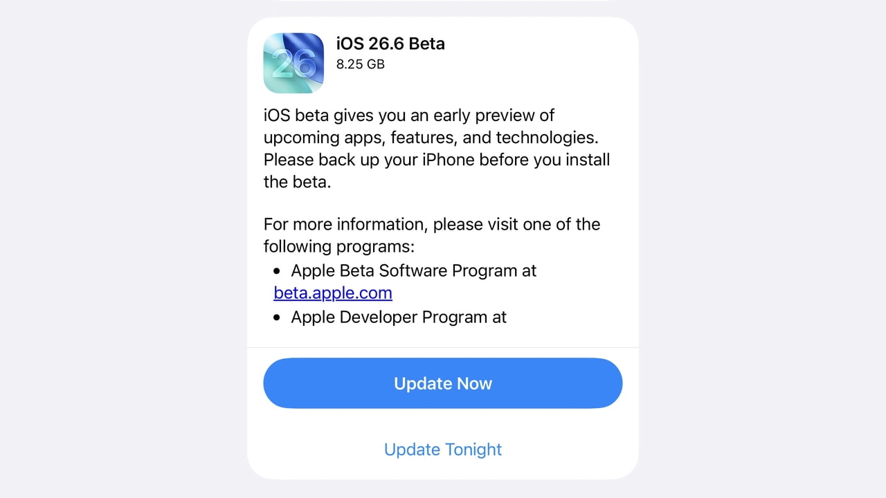 Apple Rolls Out iOS 26.6 Beta Across All Platforms Ahead of WWDC