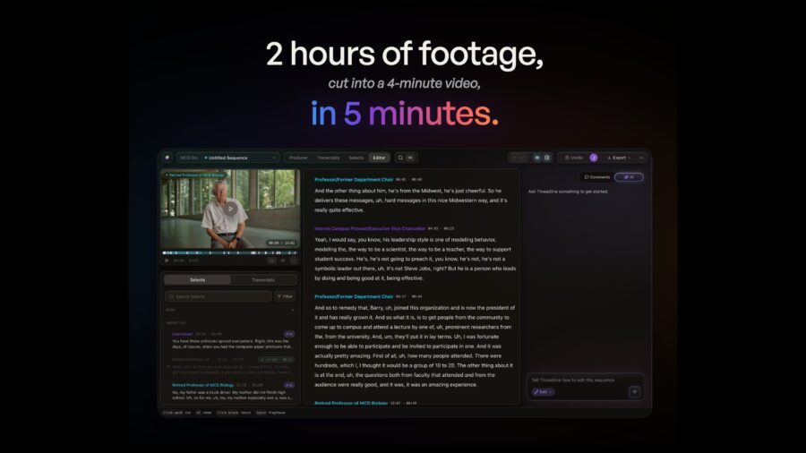 Threadline’s AI Editing Workspace Uses Intonation Analysis to Bridge Script and Timeline