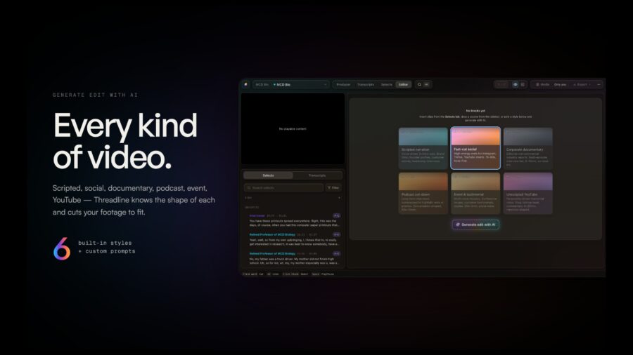 Threadline’s AI Editing Workspace Uses Intonation Analysis to Bridge Script and Timeline