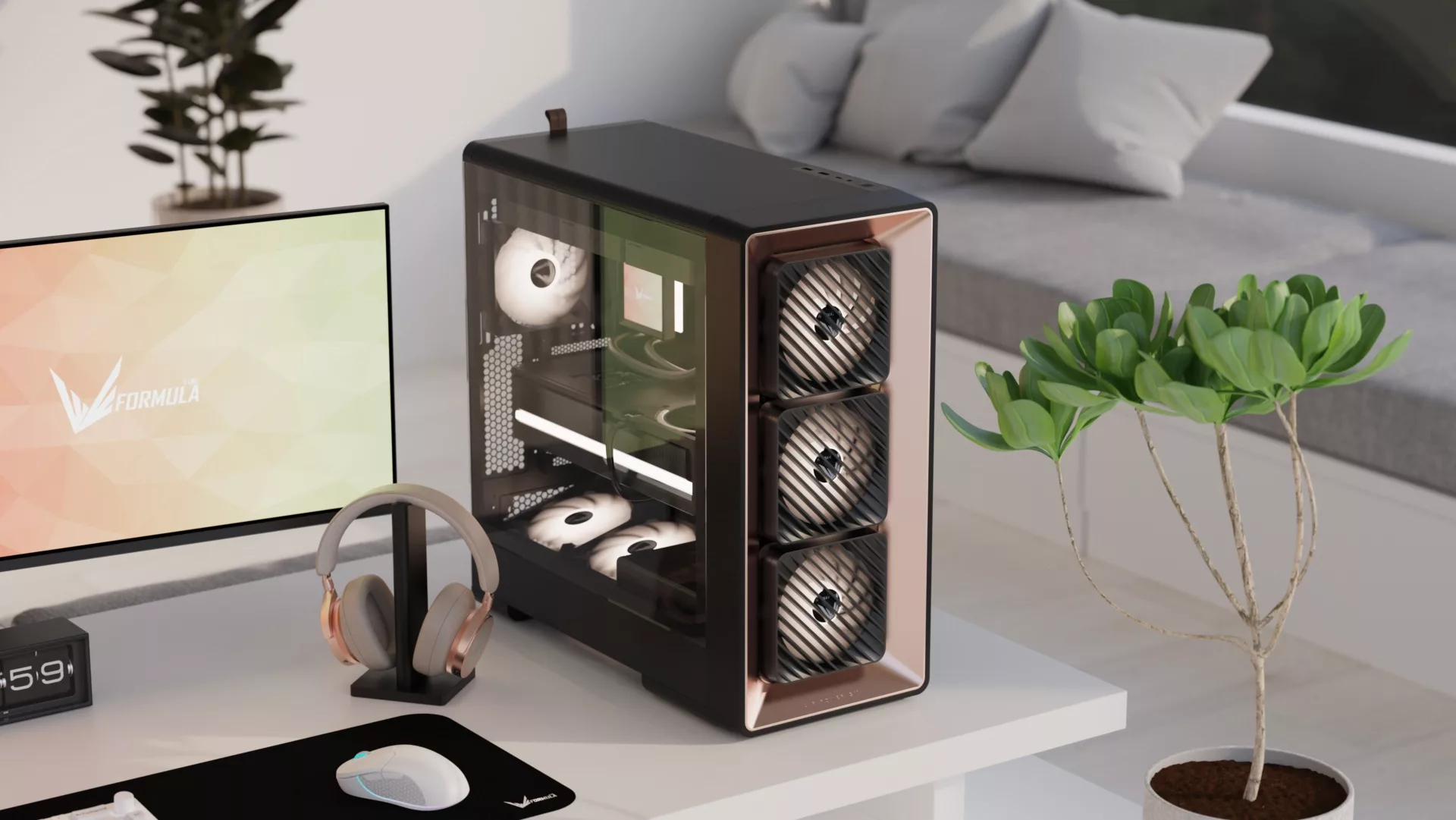 Formula V Line’s Air Power G10 Reimagines PC Case Airflow With Front-Tilting Intake Fans