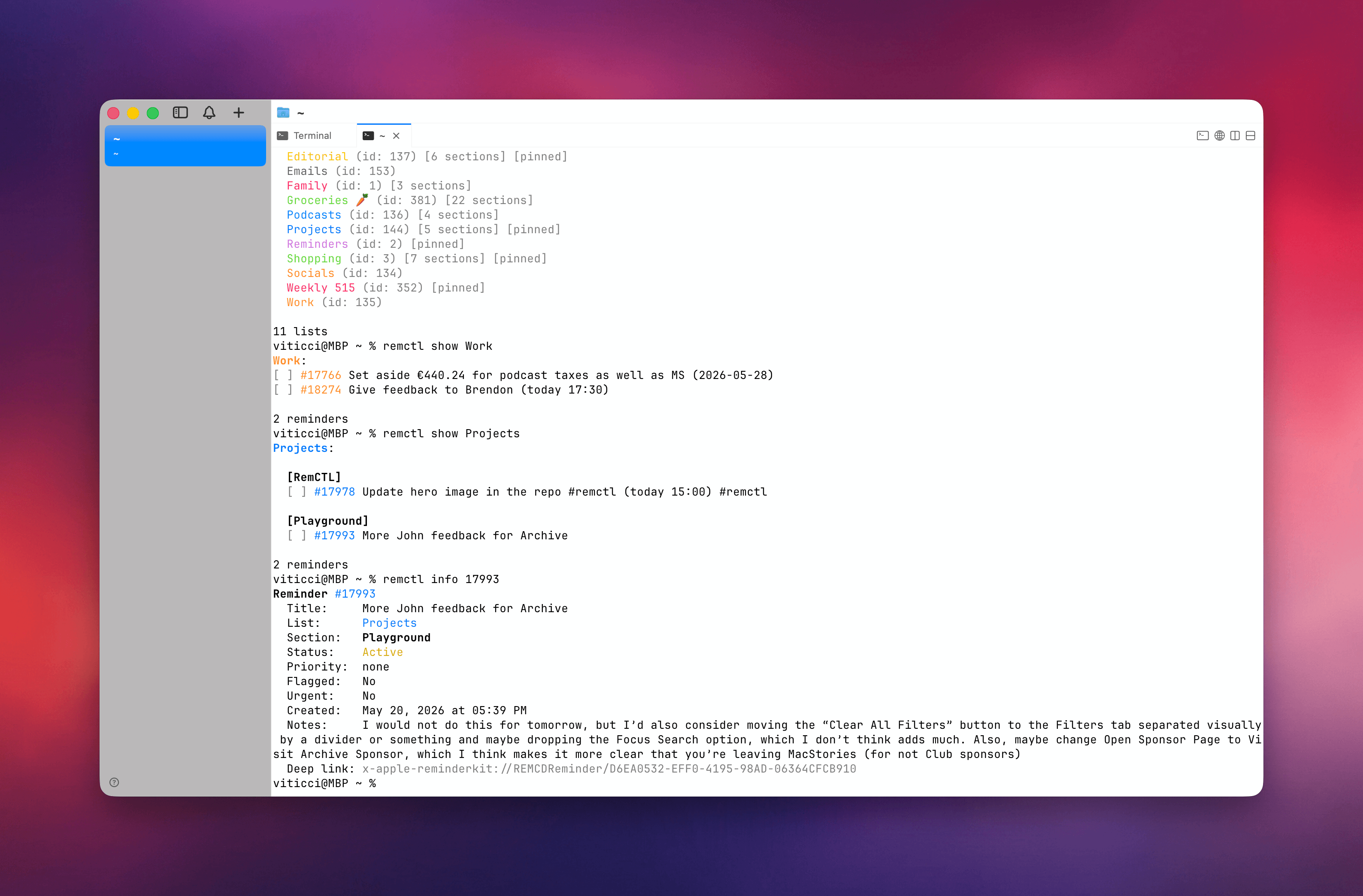 RemCTL Brings Full Reminders Power to the Command Line