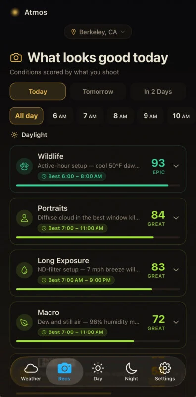 This Weather App Rates Conditions for Every Type of Photography