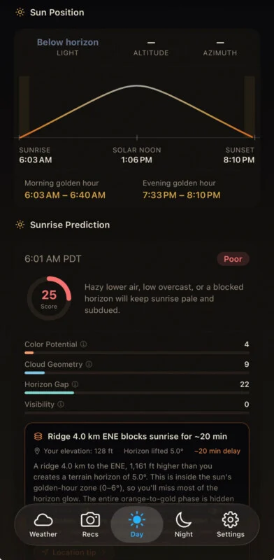 This Weather App Rates Conditions for Every Type of Photography