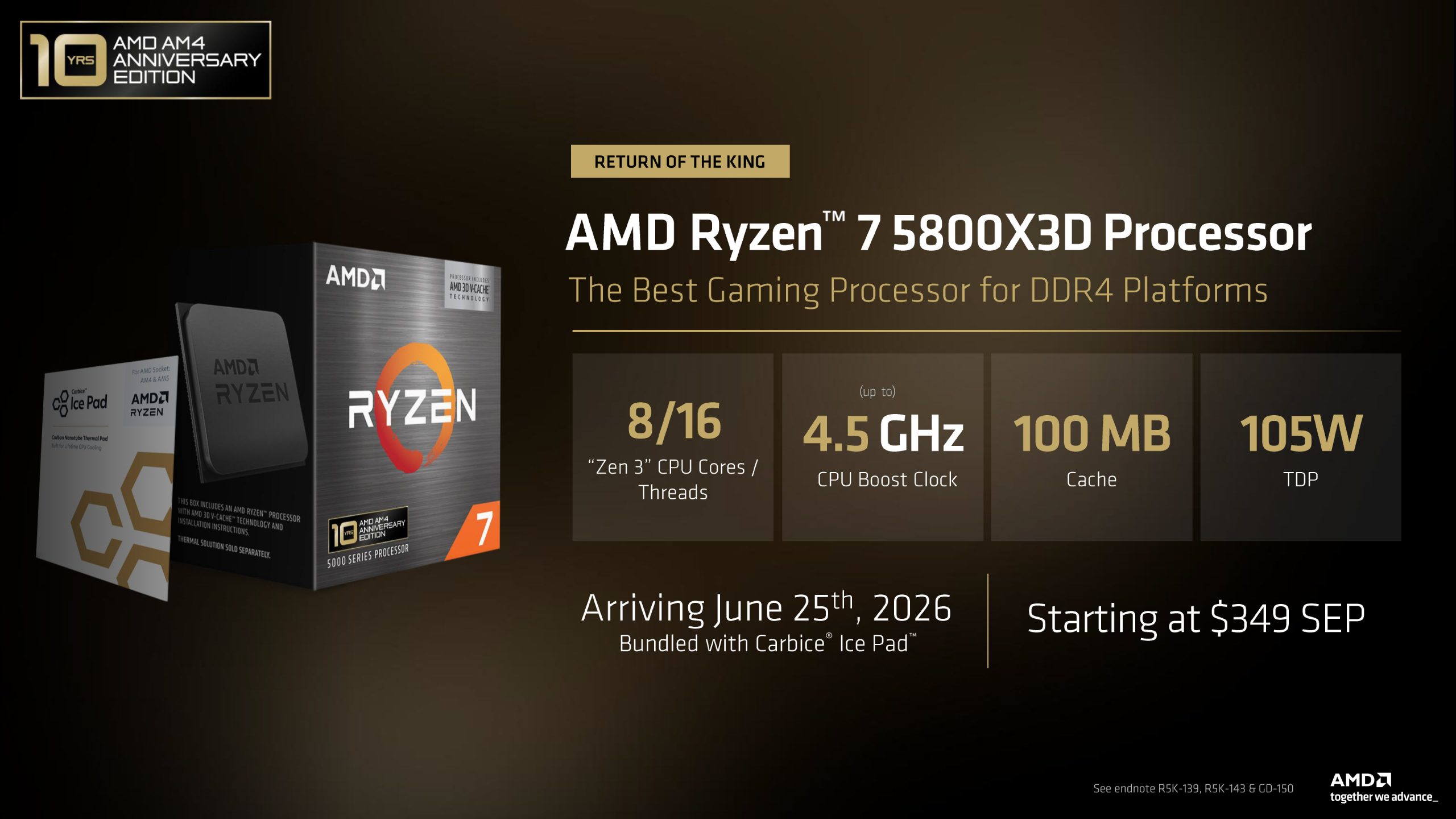 AMD Brings Back Ryzen 7 5800X3D for AM4’s 10-Year Milestone