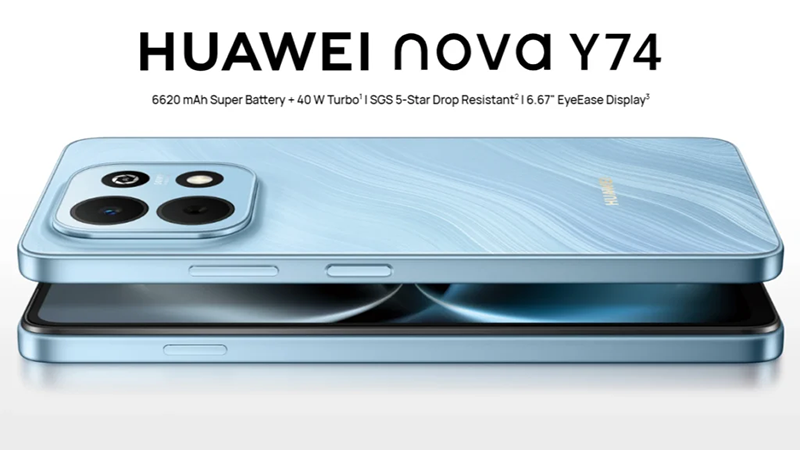 Huawei nova Y74 Pairs 5-Star Drop Resistance With 6,620mAh Endurance