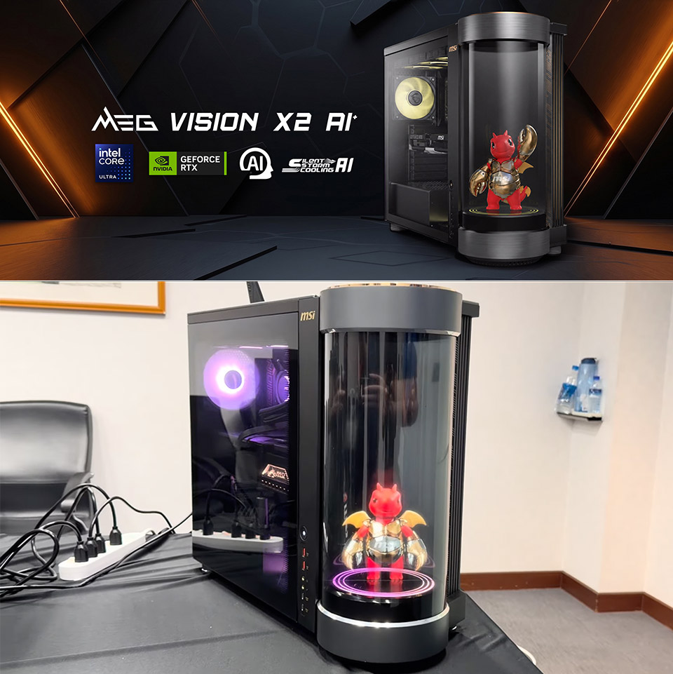 MSI’s MEG Vision X2 AI+ Puts a Holographic Dragon in Your Gaming Rig