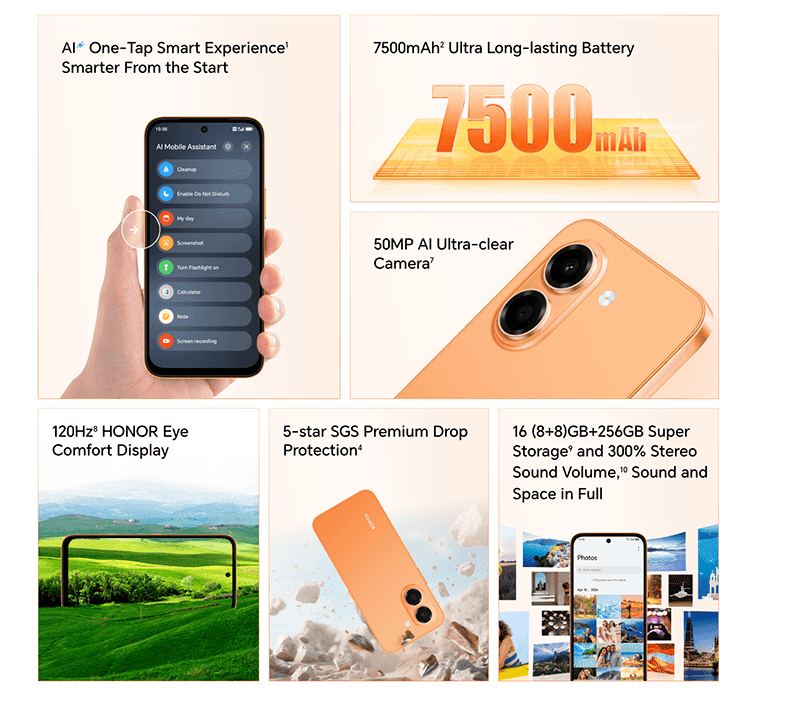 Honor X7e Brings 7,500mAh Battery and 120Hz Display to Budget Phones Under $225