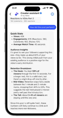 Meta's Creator Assistant Explains Why Your Reels Win—and What to Post Next