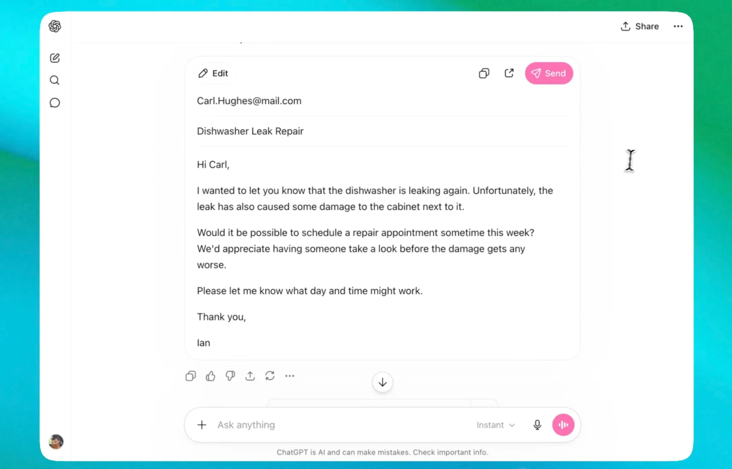 ChatGPT Now Lets You Draft and Send Emails Without Leaving the App