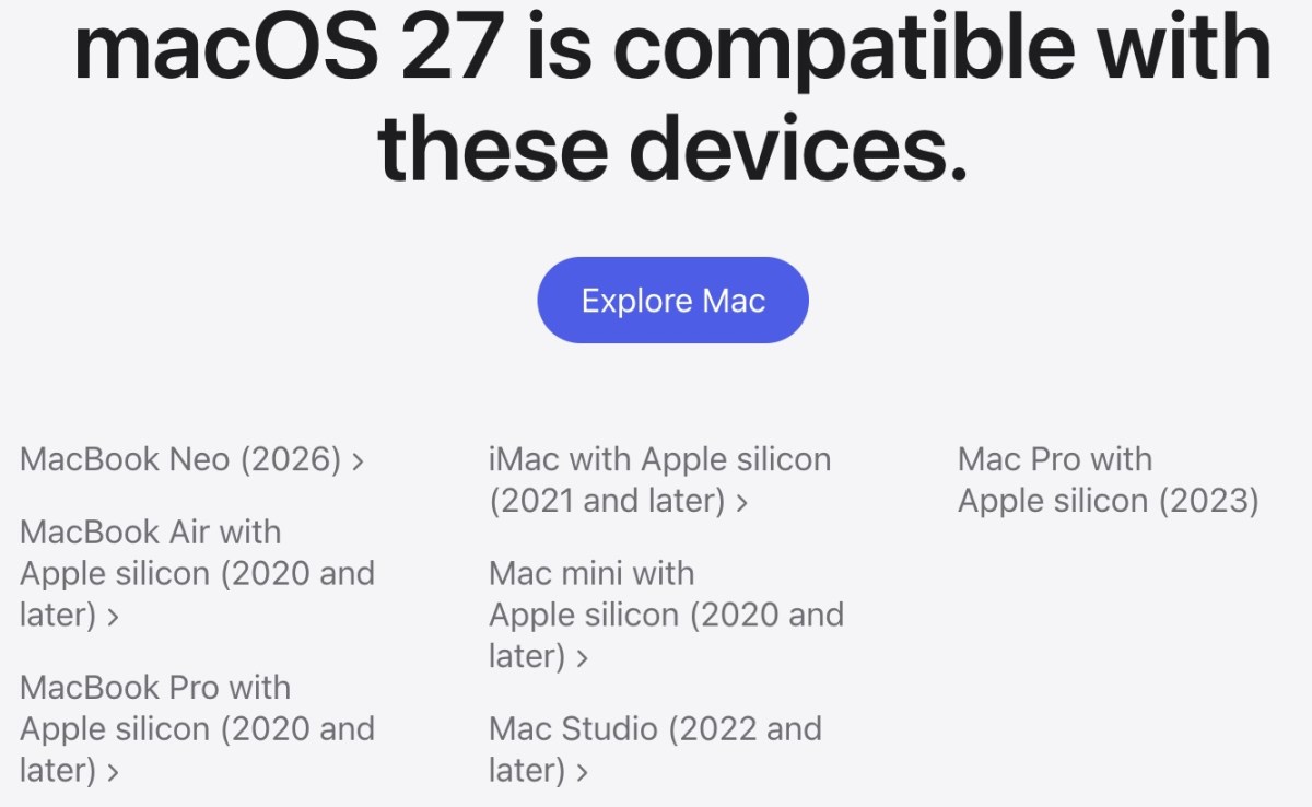 iOS 27, iPadOS 27 and macOS 27 Compatibility Guide