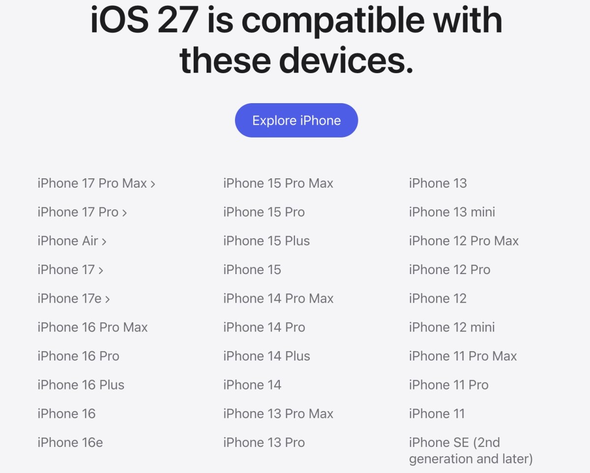 iOS 27, iPadOS 27 and macOS 27 Compatibility Guide