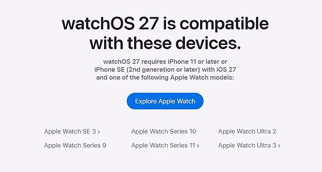 watchOS 27 Drops Support for Millions of Apple Watches