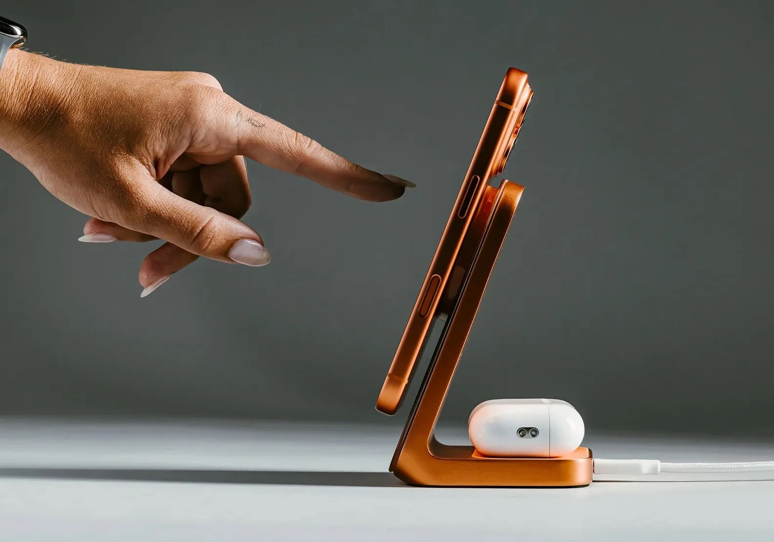 Nomad’s Stellar Orange Stand One Makes Charging a Centerpiece