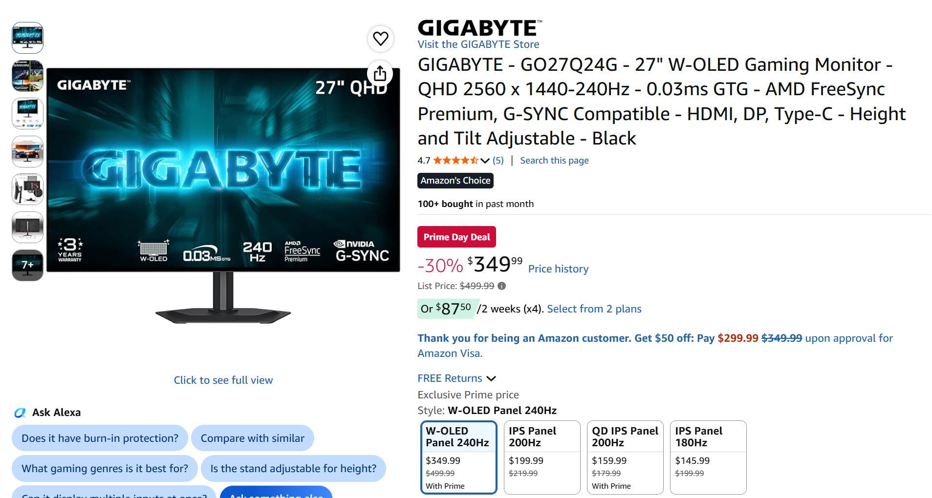 Samsung Odyssey OLED vs GIGABYTE 240Hz: Which Prime Day Deal Wins?