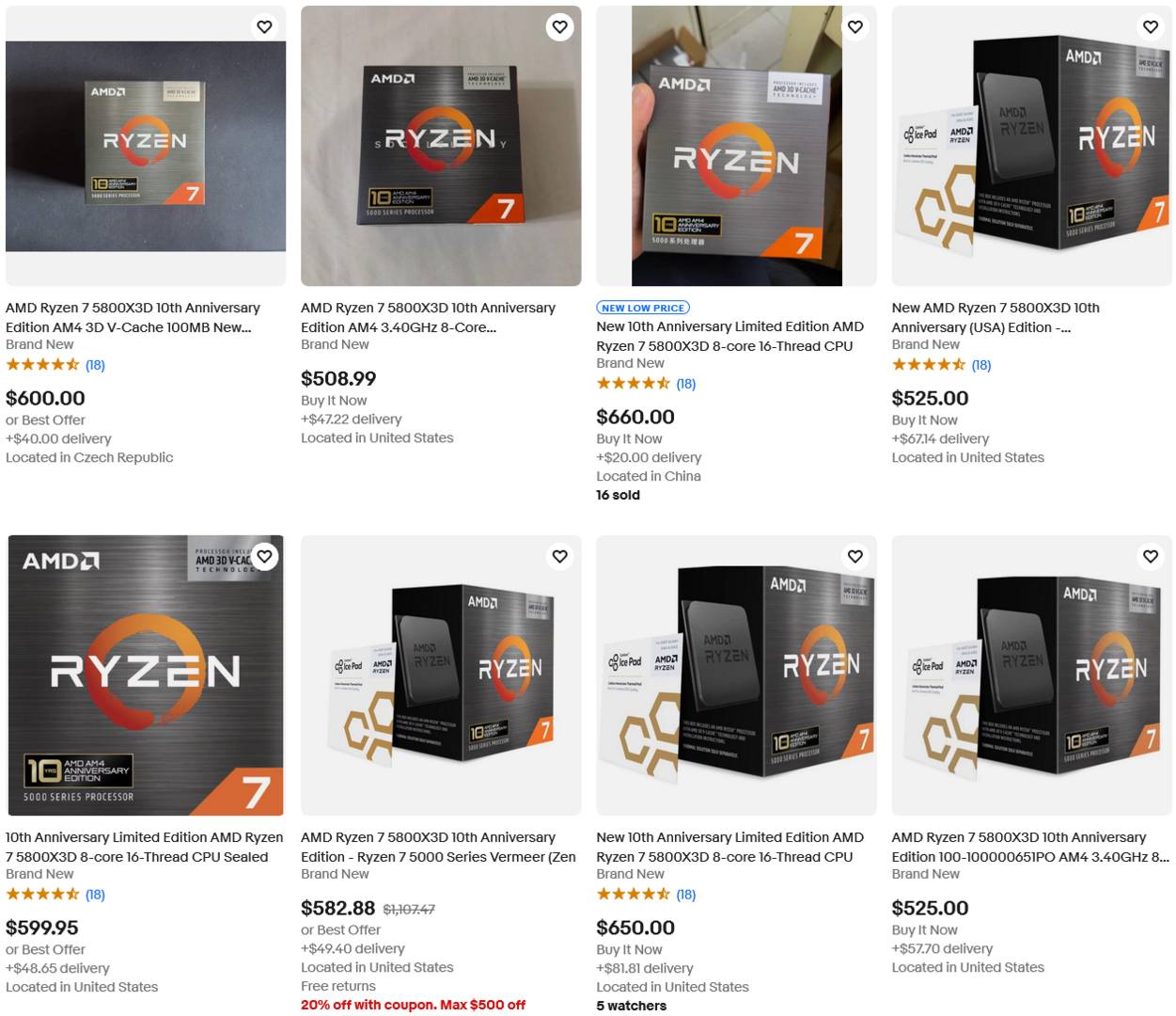 AMD Ryzen X3D Prices Split: Scalpers Milk 5800X3D as 9800X3D Becomes a Deal