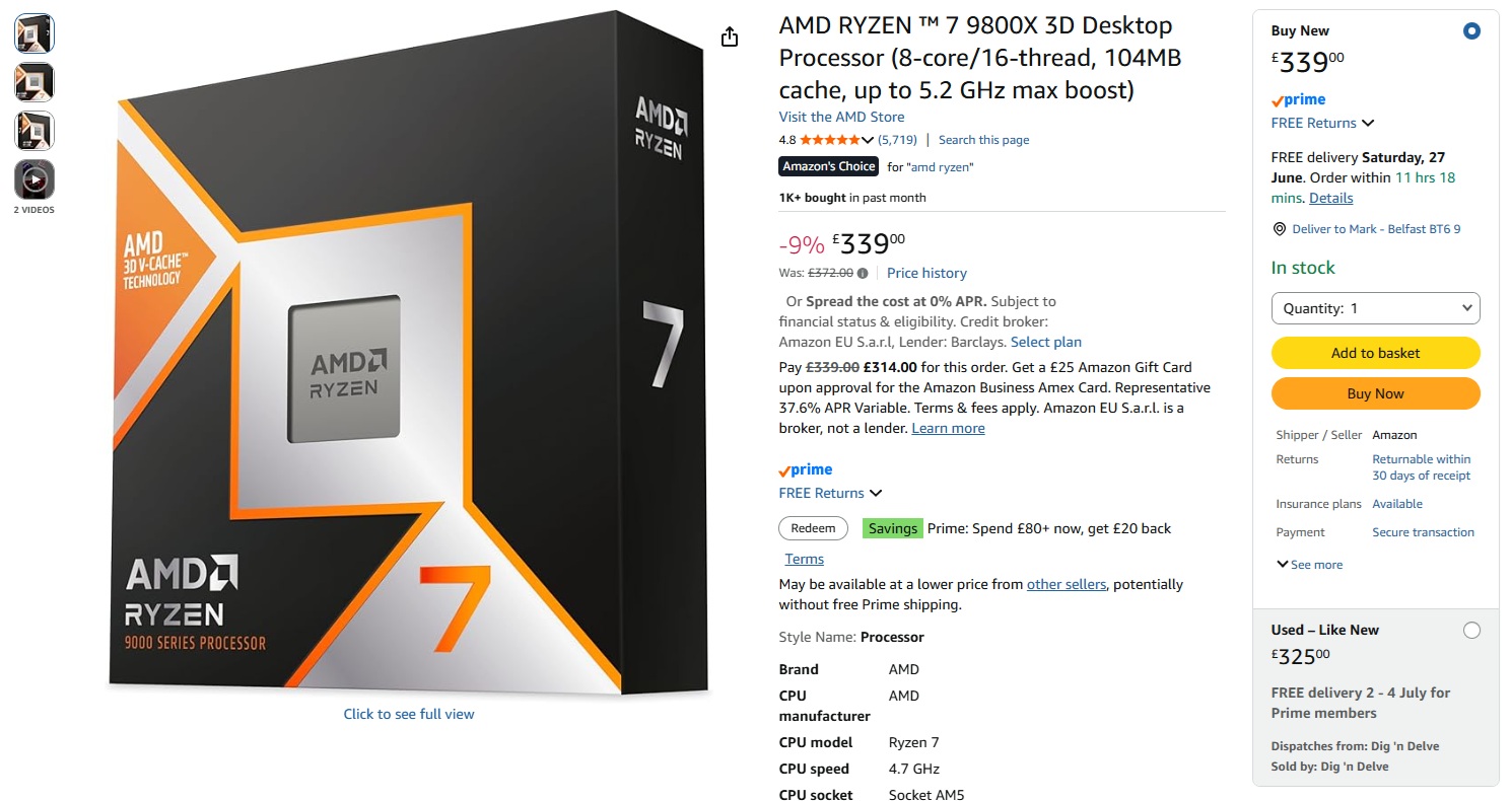 AMD Ryzen X3D Prices Split: Scalpers Milk 5800X3D as 9800X3D Becomes a Deal
