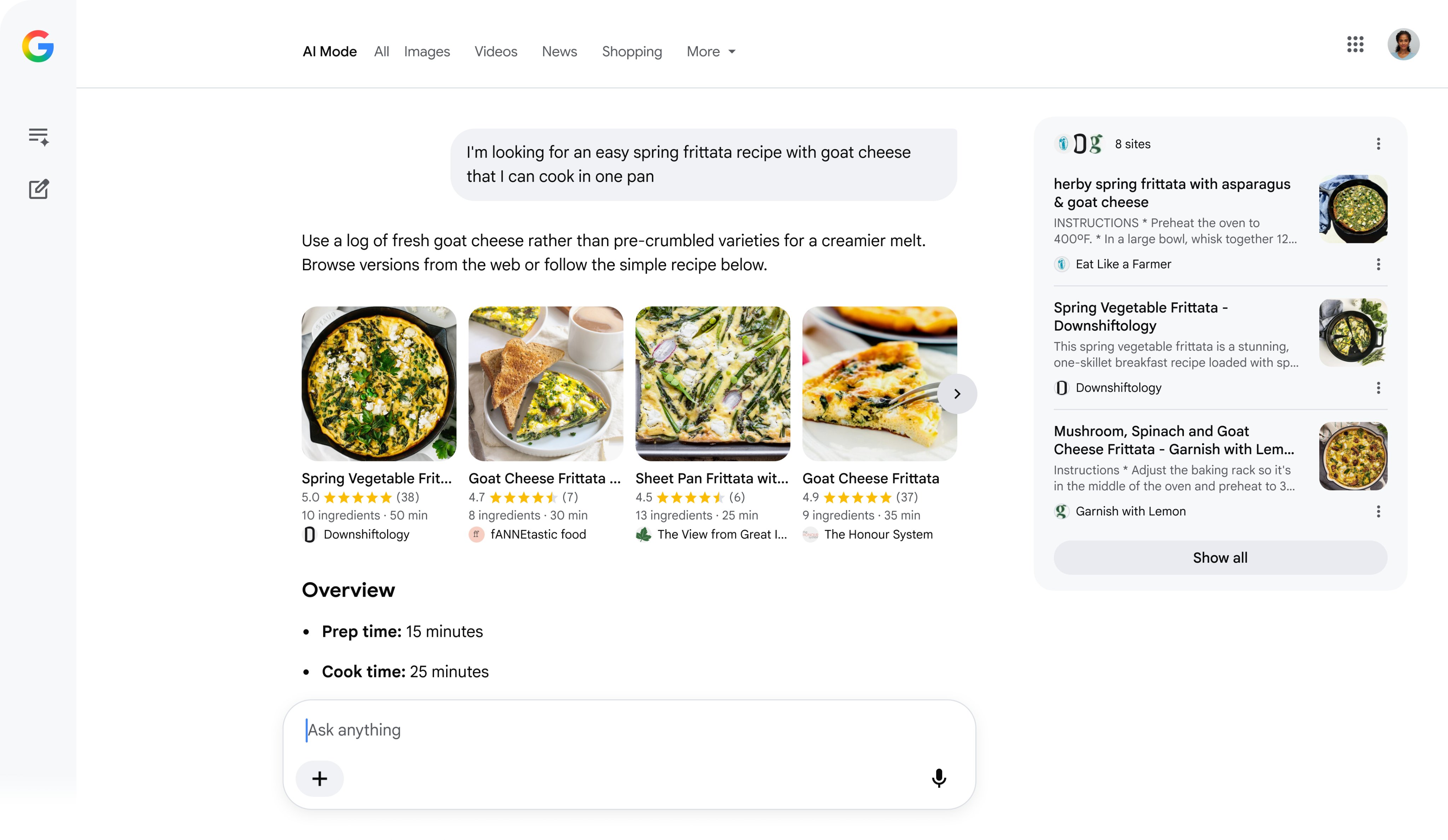 Google’s AI Mode Recipes Put Creators on the Card, Not at the Center