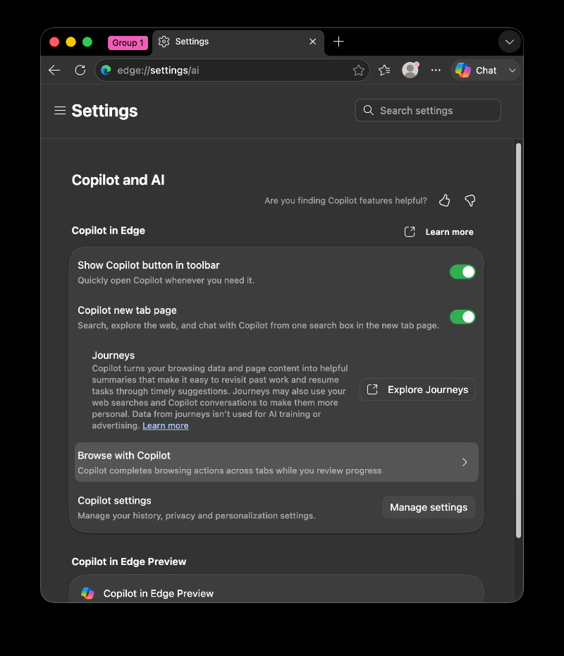 Microsoft Edge Gives Users and Admins Firmer Grip on Copilot AI
