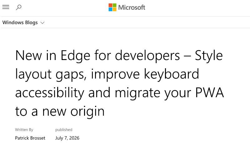 Microsoft Edge’s New Layout and PWA Tools Cut Developer Friction