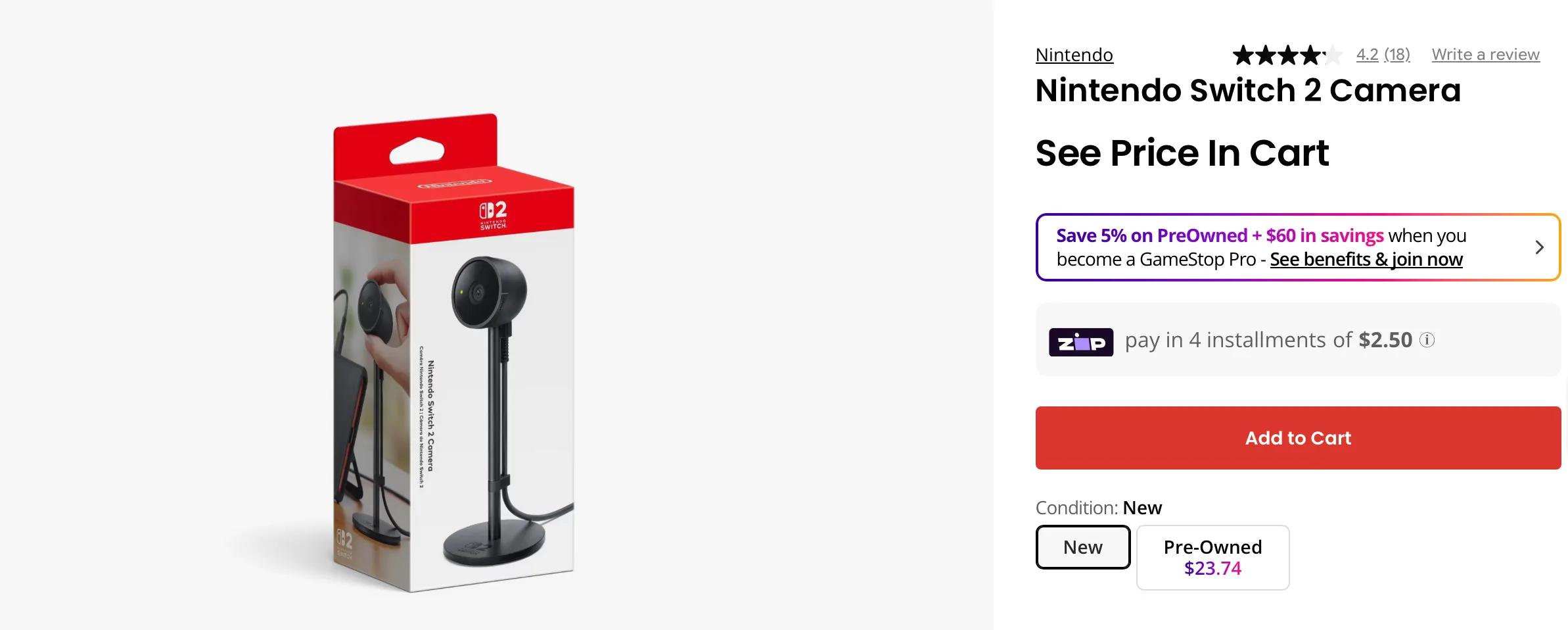Official Nintendo Switch 2 Camera Hits Its Lowest Price at GameStop