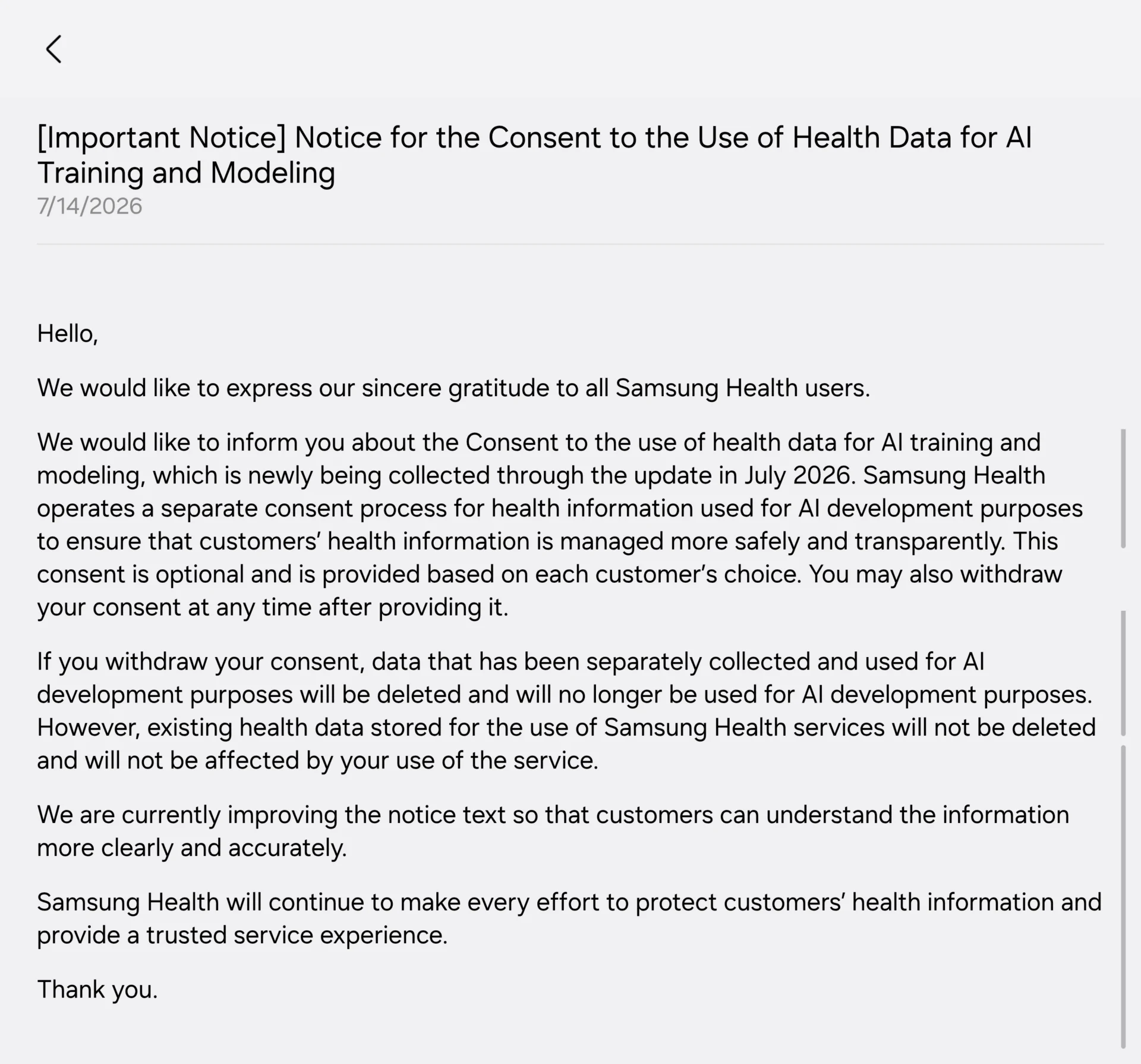 Samsung Health Clarifies AI Data Consent Without Cutting Core Features