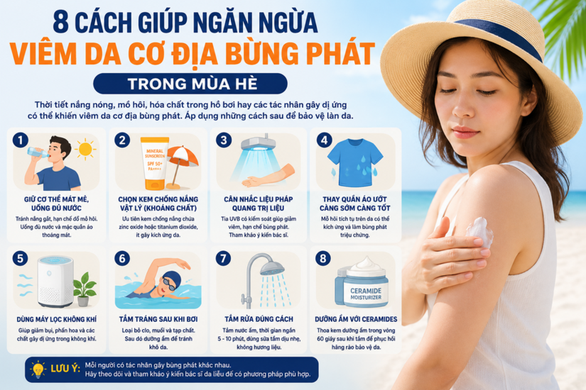 8 cách phòng ngừa viêm da cơ địa bùng phát khi trời nóng
