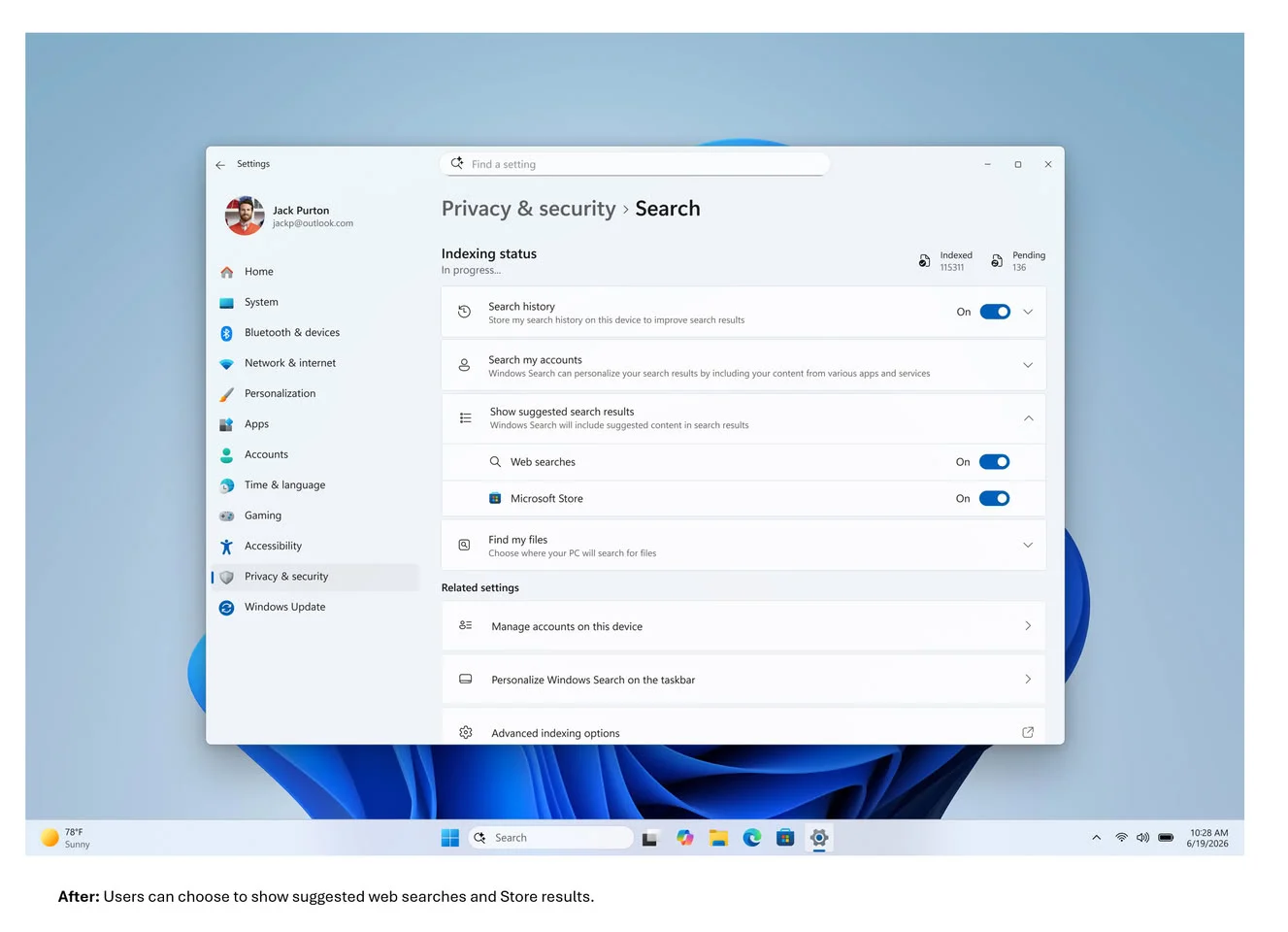 Microsoft loại bỏ quảng cáo khỏi tìm kiếm Windows 11