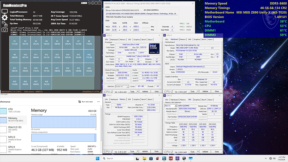 CXMT DDR5 on Intel and AMD: Fast Clocks, Fragile Confidence