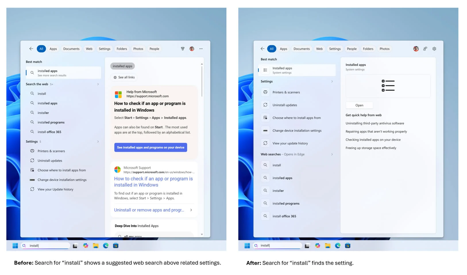 Microsoft loại bỏ quảng cáo khỏi tìm kiếm Windows 11