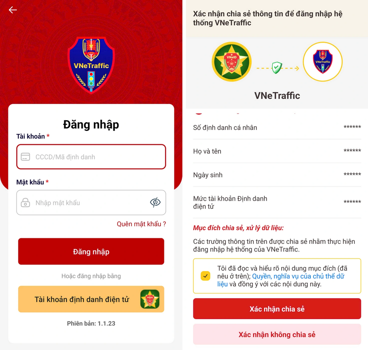 Hướng dẫn dùng VNeTraffic xuất trình giấy đăng ký xe điện tử