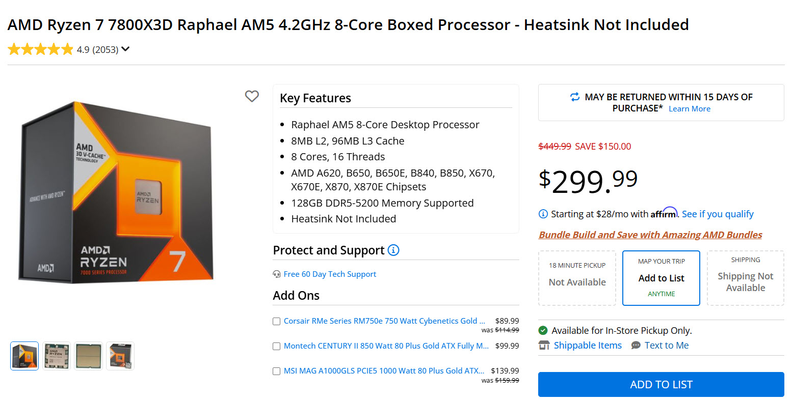 Ryzen 7 5800X3D vs 7800X3D: The Best Sub-$300 Gaming CPU Deals