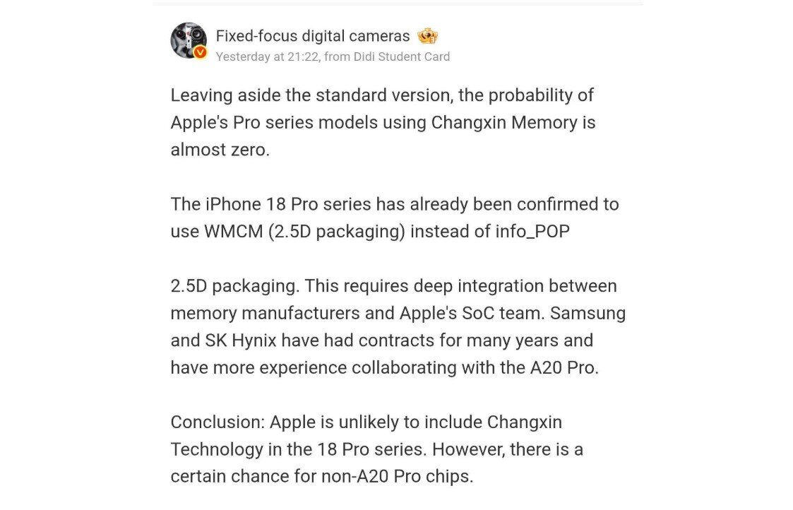 Công nghệ WMCM đẩy giá iPhone 18 Pro Max lên kỷ lục
