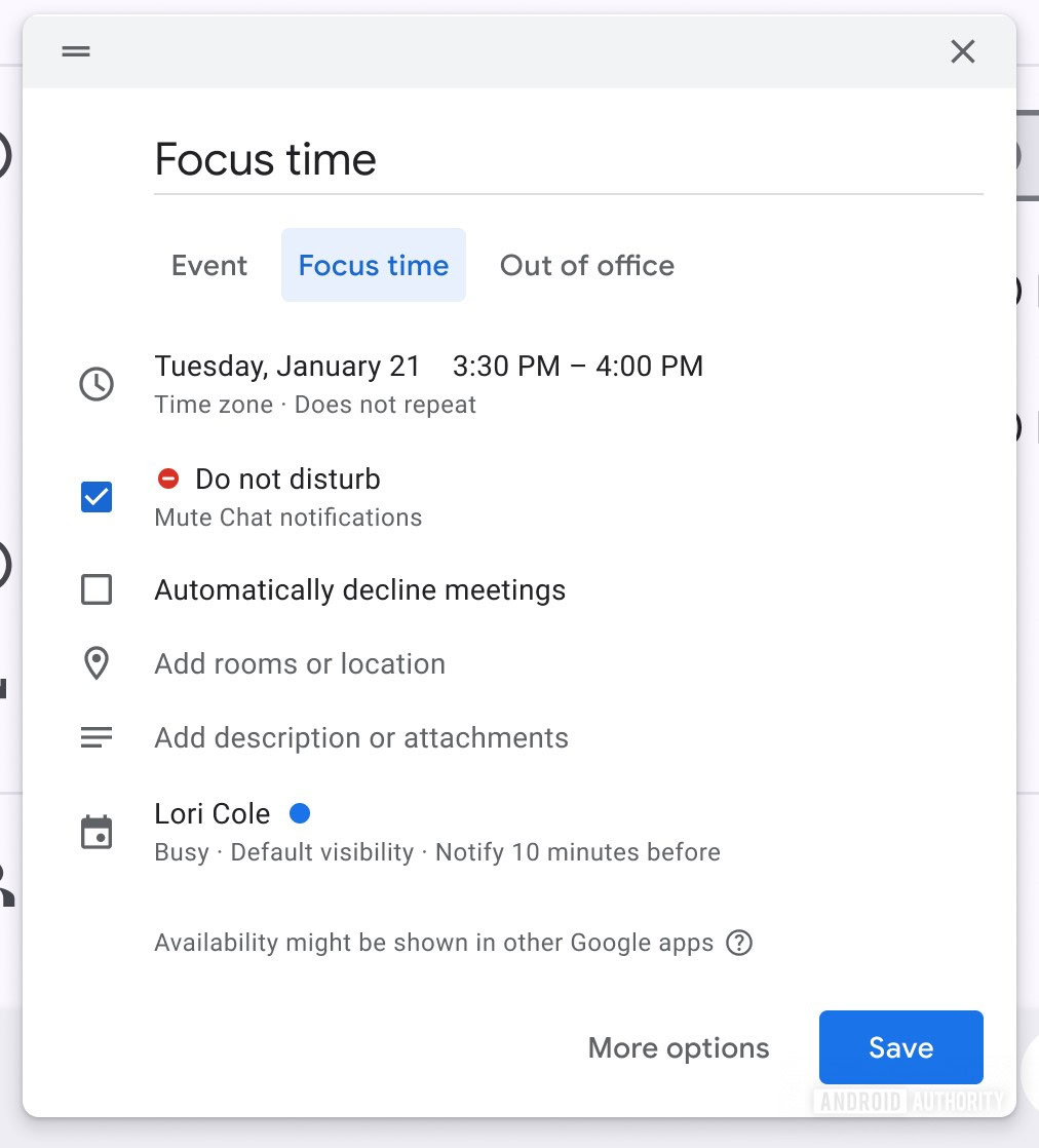 Set Up Google Calendar Focus Time Directly on Android