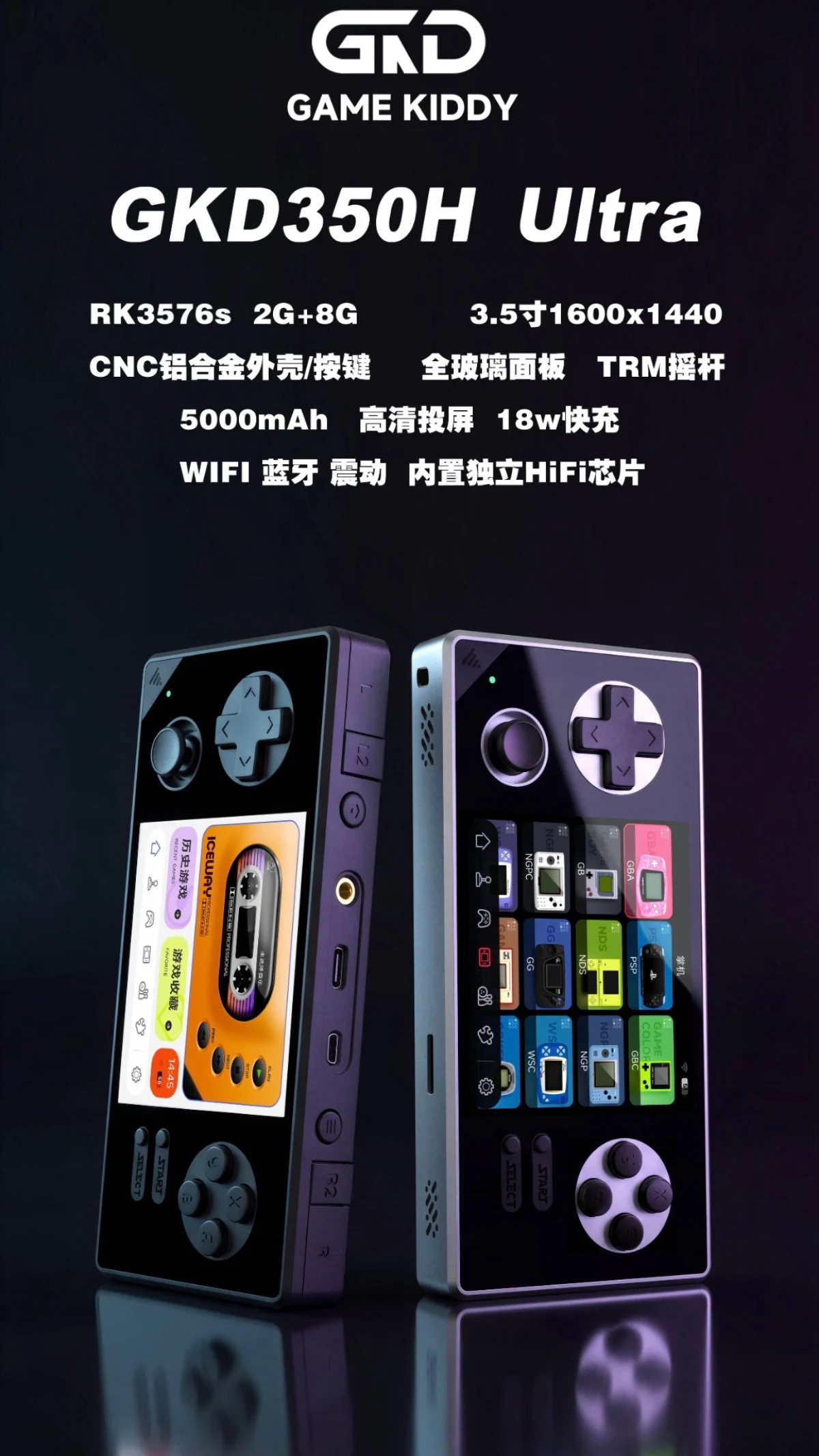 GKD 350H Ultra: handheld retro nhỏ gọn với màn hình 1600x1440 sắc nét