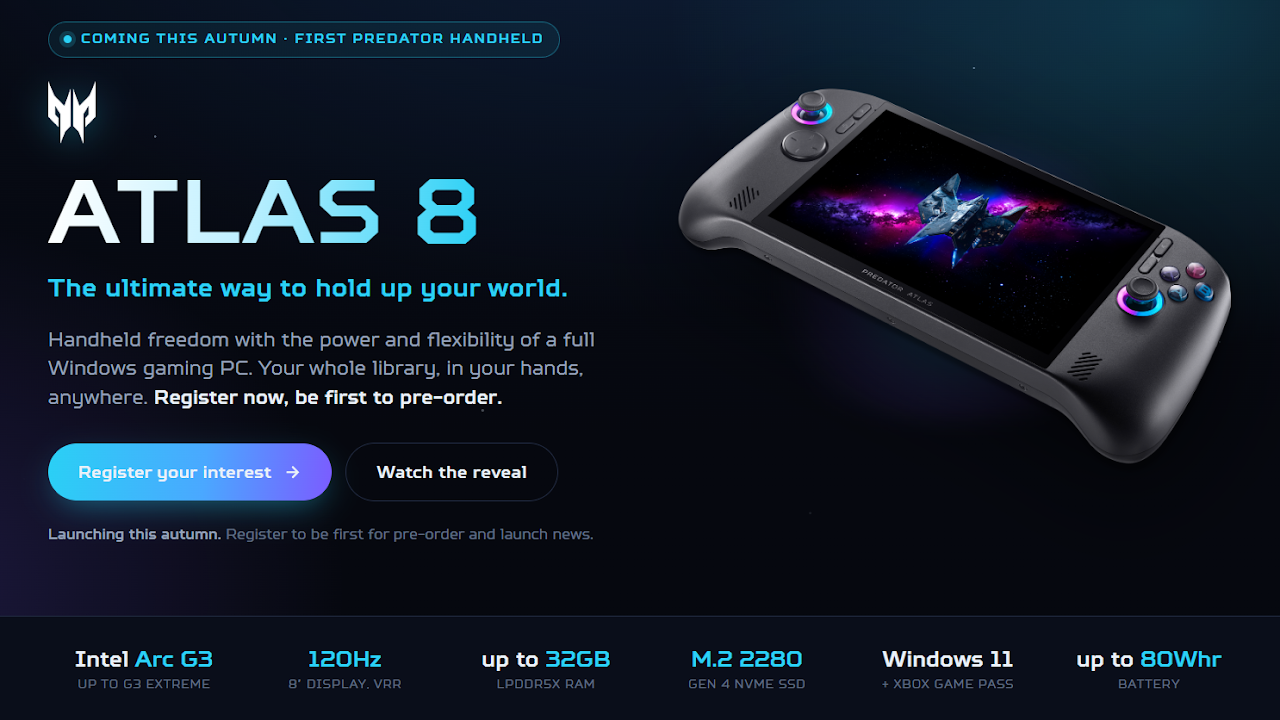 Acer Predator Atlas 8 With Intel Arc G3: Handheld Performance Showdown