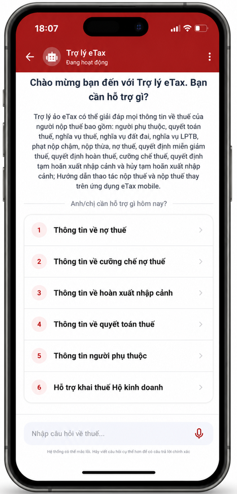 eTax Mobile 3.4.2 với Chatbot AI 2.0: nhanh hơn, ít sai hơn
