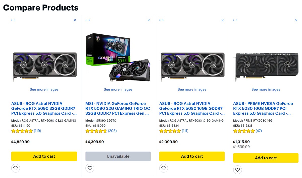 RTX 5080 vượt giá gốc RTX 5090: báo động lạm phát GPU cao cấp