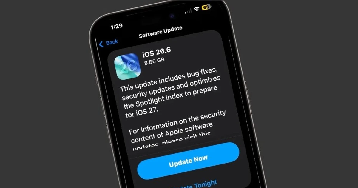 iOS 26.6 chính thức phát hành: vá lỗ hổng cấp root, chuẩn bị cho Siri AI