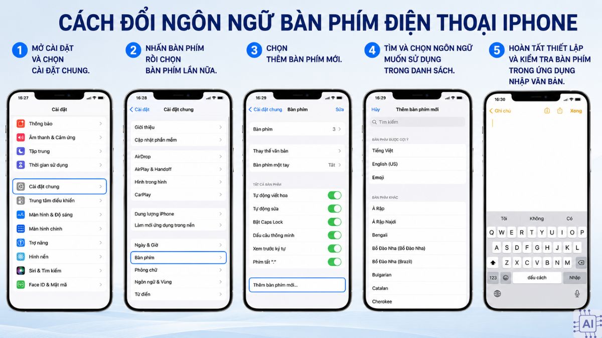 Hướng dẫn đổi ngôn ngữ bàn phím trên Android và iPhone