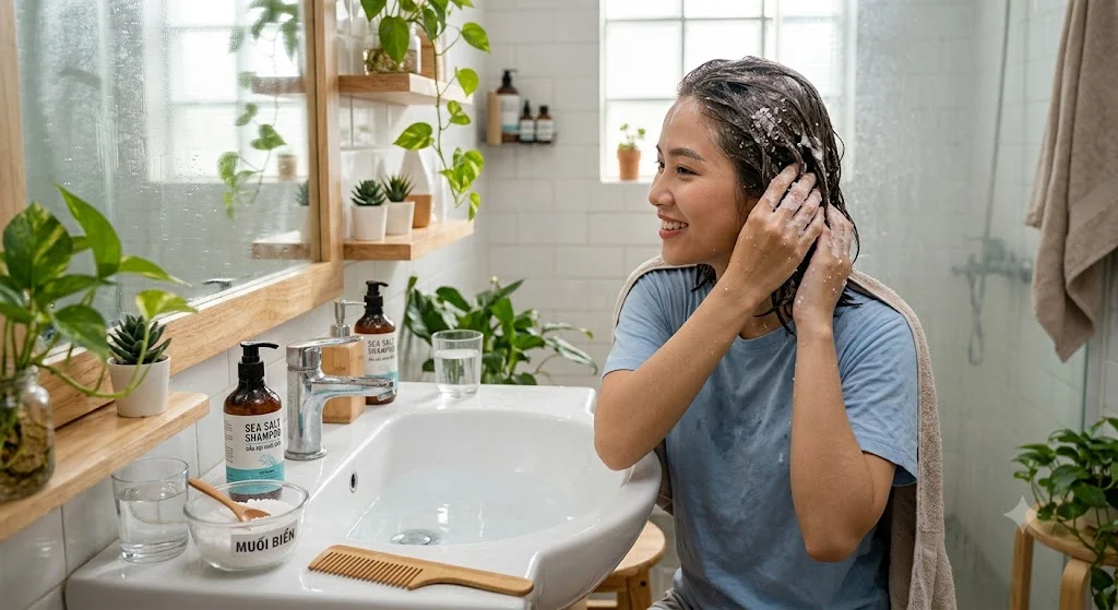 Muối bếp trị gàu tại nhà: Cách dùng đúng để tránh tổn thương da đầu