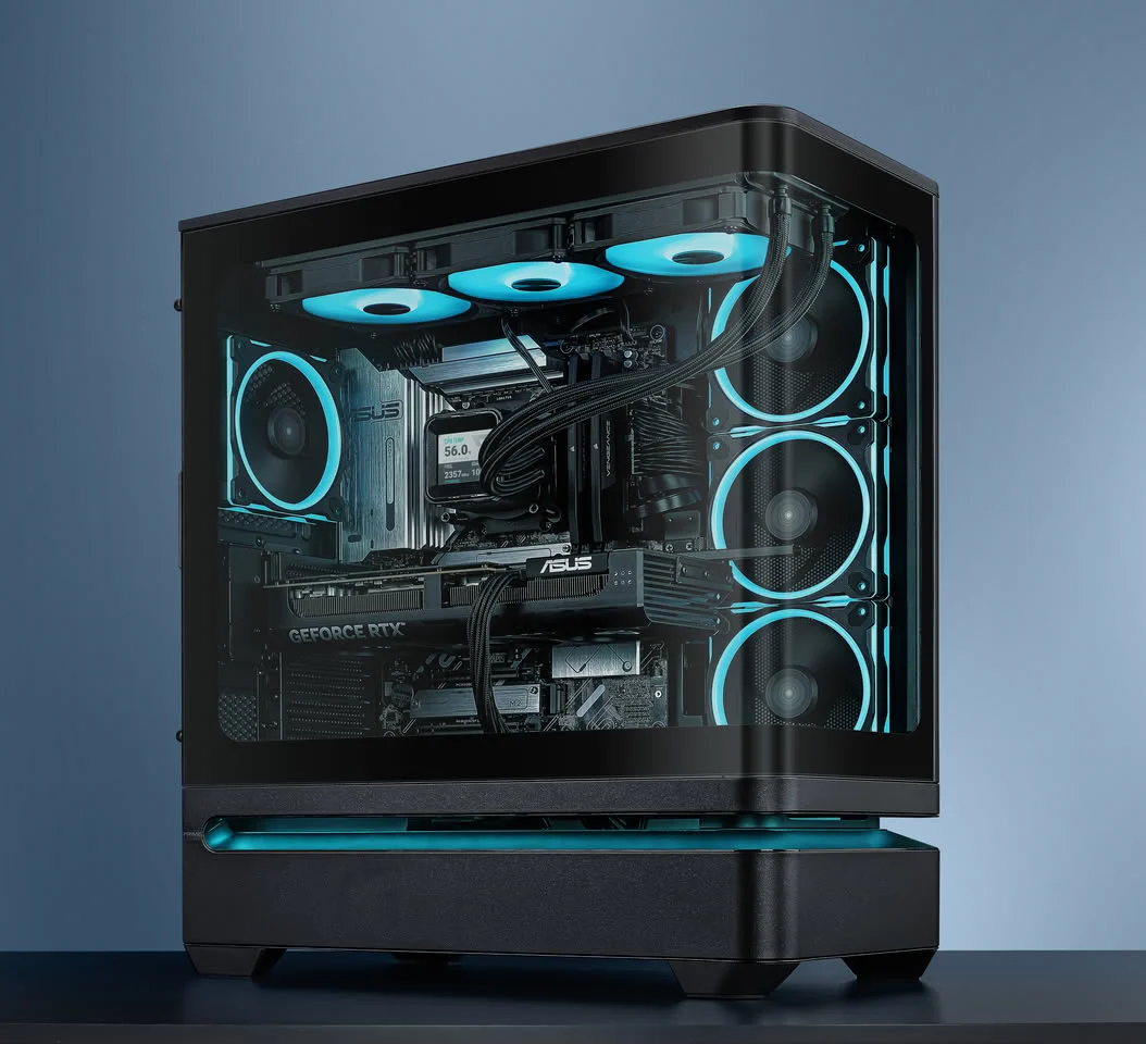 ASUS Prime AP304: Vỏ case ATX panoramic tối ưu cho GPU khủng