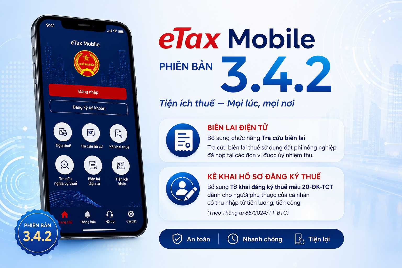 eTax Mobile 3.4.2: Tra cứu nợ thuế nhanh trên một màn hình