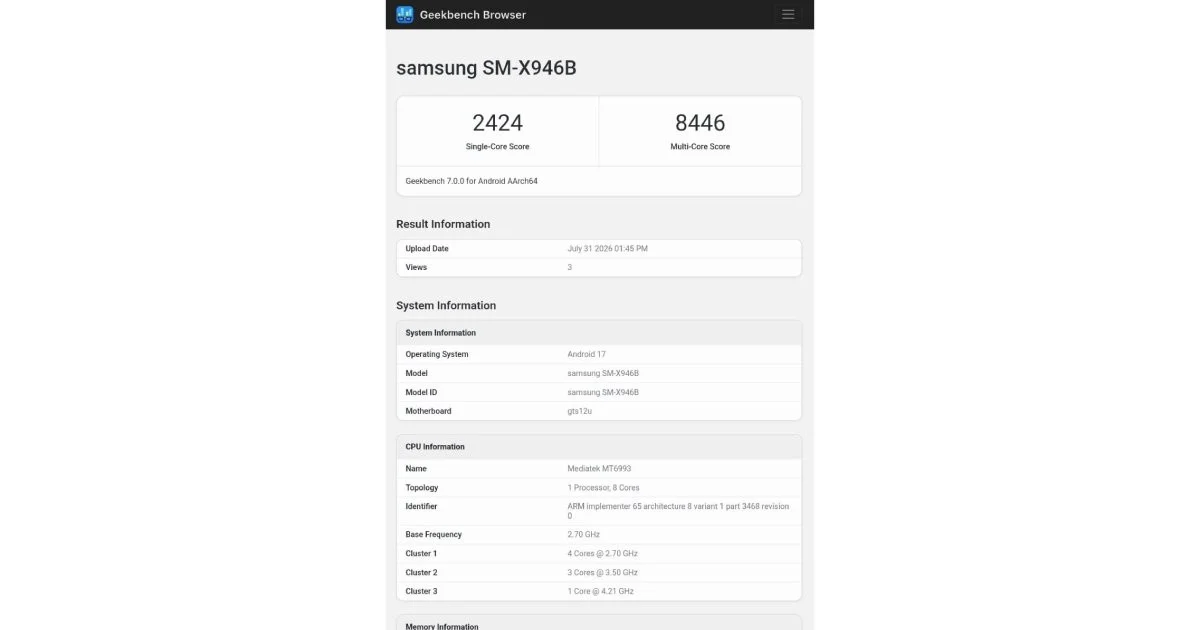 Galaxy Tab S12 Ultra Dimensity 9500 Performance Explained